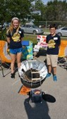 students designing solar cooker
