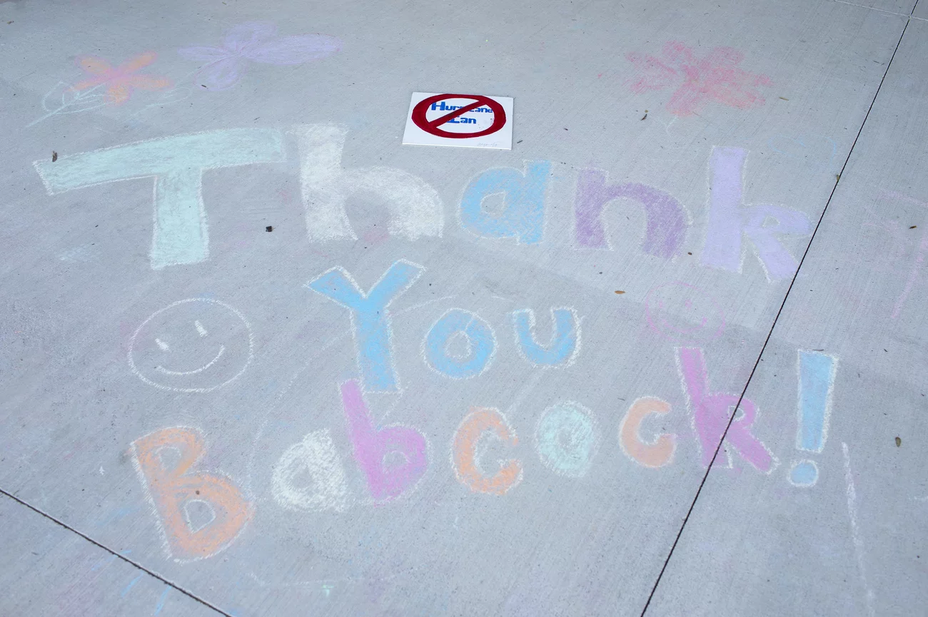 calk message "thank you babcock!"